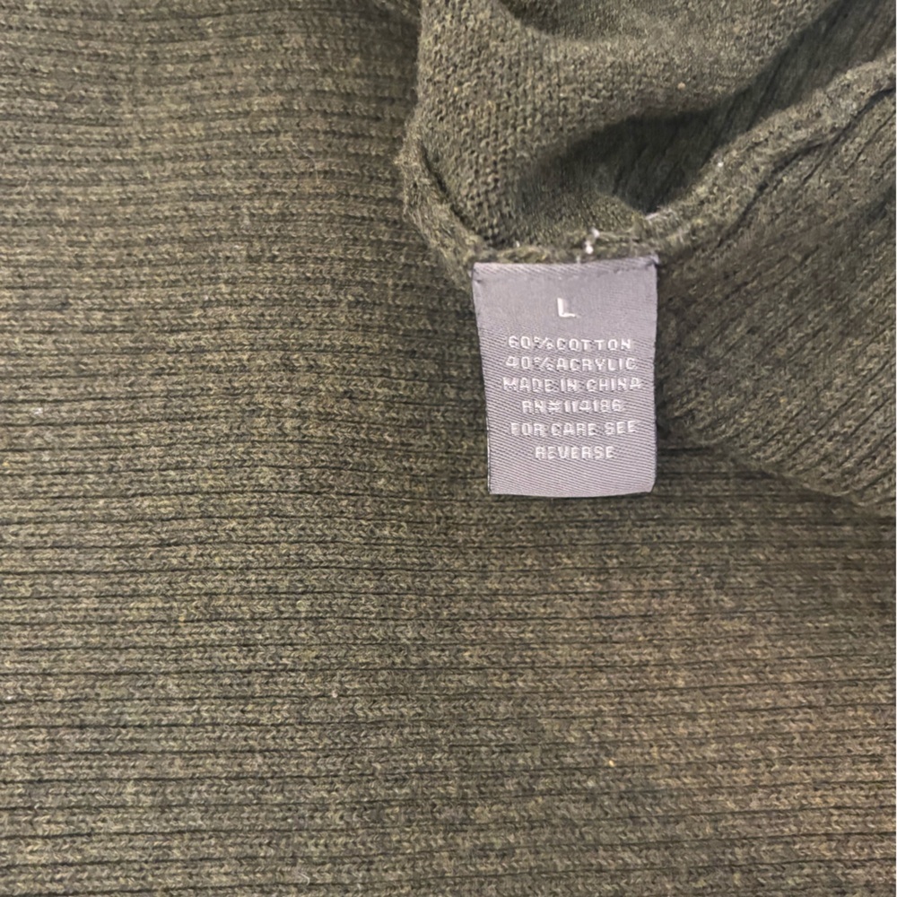 Retro-ology Knit Open Cardigan Women’s L Green Cotton Blend Long Sleeve - Picture 6 of 6